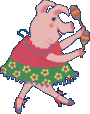 whimsical pig character painting